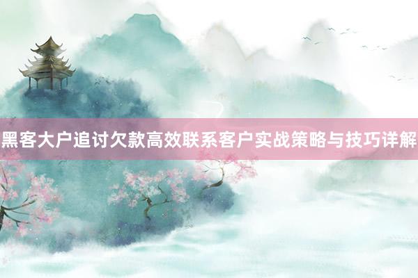 黑客大户追讨欠款高效联系客户实战策略与技巧详解