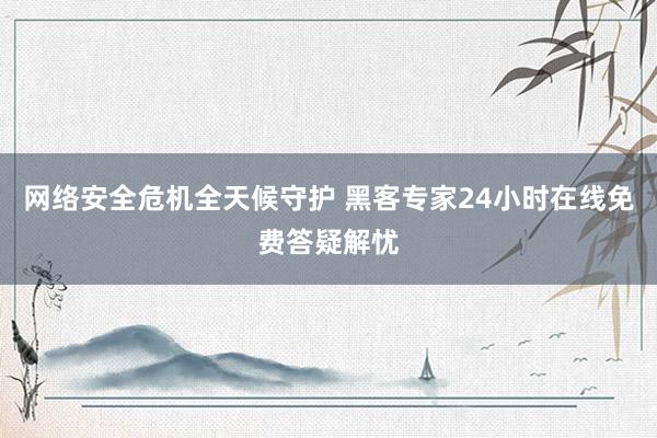 网络安全危机全天候守护 黑客专家24小时在线免费答疑解忧